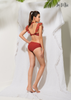 BIKINI 2 MẢNH, MÀU CAM, TAY PHỐI REN, DÂY CÀI SAU, CỘT DÂY CỔ