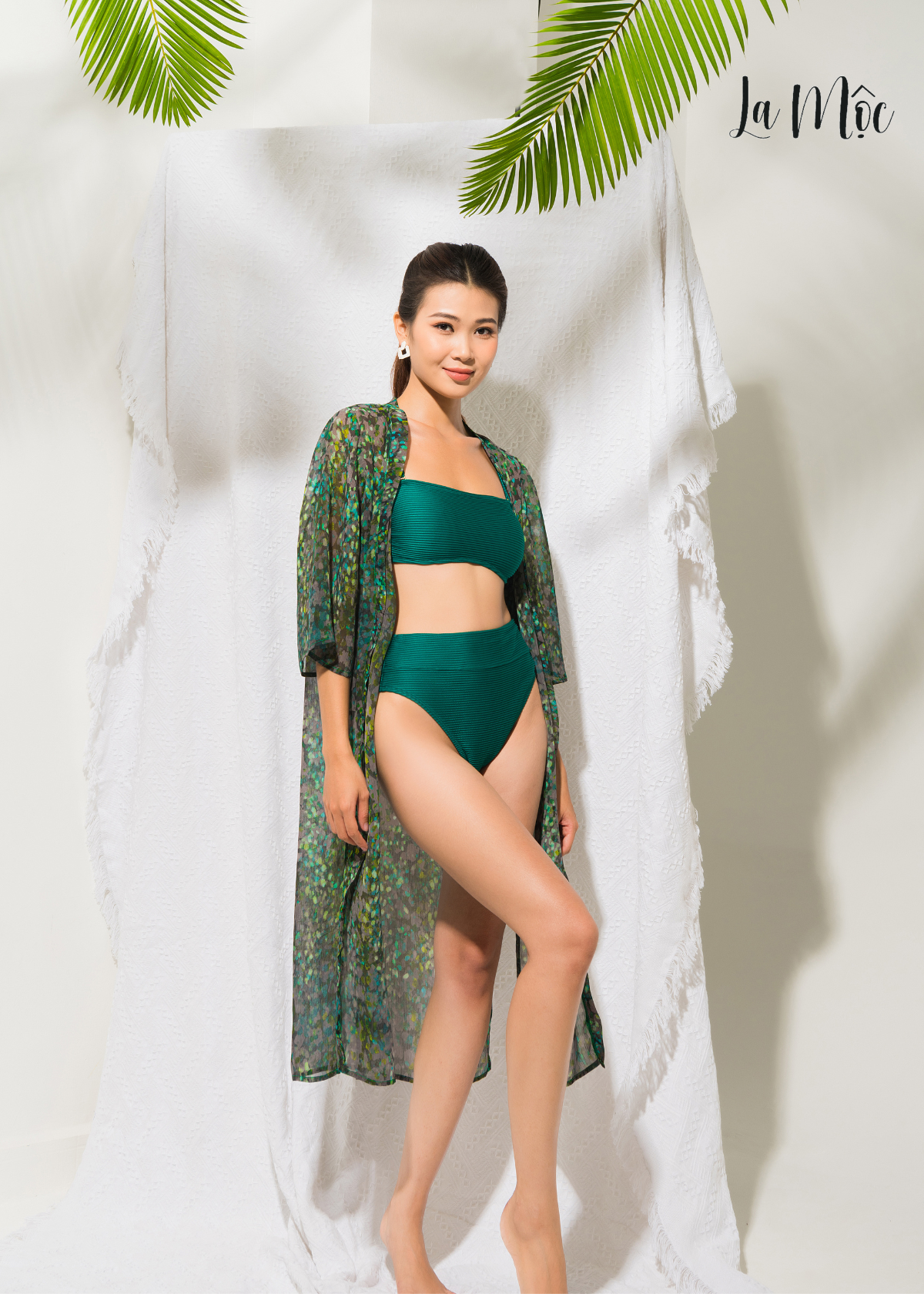  BIKINI 2 MẢNH, 2 DÂY, MÀU XANH GÂN, DÂY CÀI SAU, QUẦN LƯNG CAO 