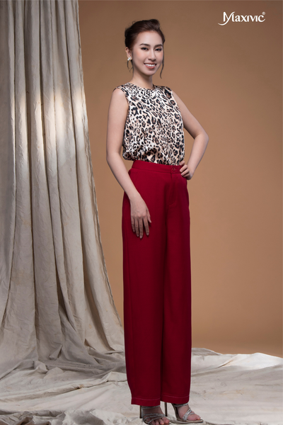 Áo beo lụa cát cổ tròn sát nách Maxivic