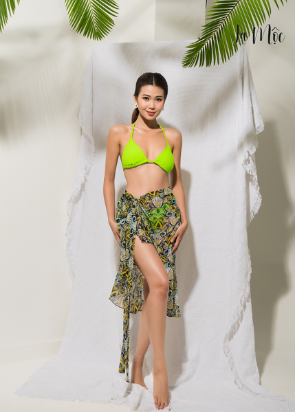 BIKINI 2 MẢNH, MÀU XANH NEON, CỘT DÂY CỔ VÀ SAU LƯNG