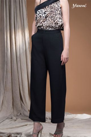 Quần tây nữ ống rộng cạp cao Maxivic