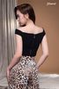 Áo croptop lụa cát đen trễ vai
