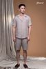 Quần nam linen kem sẫm ngắn viền sườn Maxivic