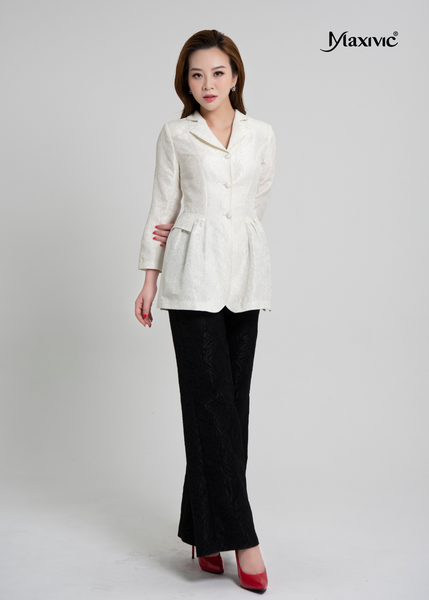 ÁO VEST CÁCH ĐIỆU MAXIVIC, HOA NỔI, XẺ HÔNG