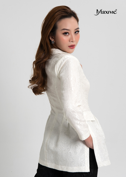 ÁO VEST CÁCH ĐIỆU MAXIVIC, HOA NỔI, XẺ HÔNG