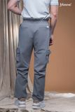 Quần nam kaki xám nhạt túi hộp ống đứng Maxivic