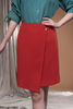 Chân váy công sở chữ A tà đắp chéo màu cam đỏ Maxivic