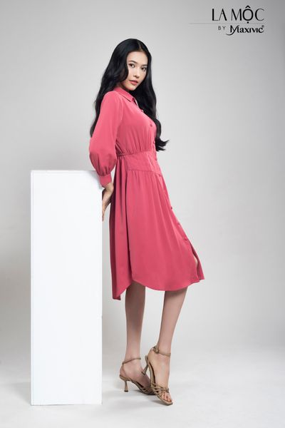 ĐẦM SƠ MI LỤA MÀU HỒNG