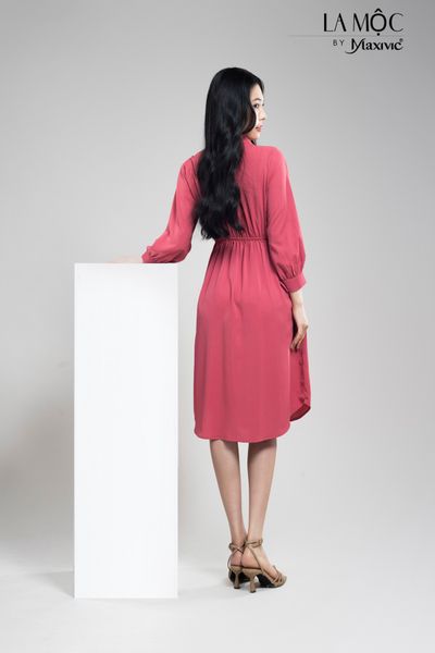 ĐẦM SƠ MI LỤA MÀU HỒNG