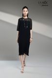 ĐẦM VOAN SUÔNG ĐEN TAY LỬNG