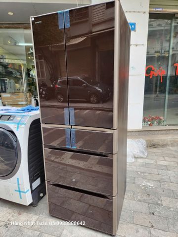 (Used 90%) Tủ lạnh Hitachi mặt gương cảm ứng 520 lít màu mận