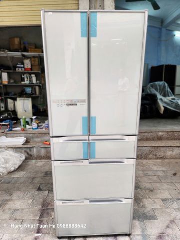 (Used 90%) Tủ lạnh Hitachi mặt gương cảm ứng 570 lít màu xanh ngọc