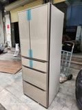 (Used 90%) Tủ lạnh Hitachi mặt gương cảm ứng 570 lít màu vàng cát