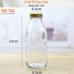Chai Thủy Tinh Hoa Rơi 1000ml