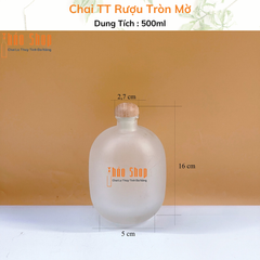 Chai Thủy Tinh Phun Mờ Tròn 500ml