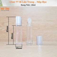 Chai Bi lăn Trong 10ml - Nắp Bạc
