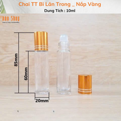 Chai Bi lăn Trong 10ml - Nắp Vàng