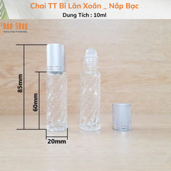 Chai Bi lăn Xoắn 10ml - Nắp Bạc