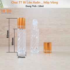 Chai Bi lăn Xoắn 10ml - Nắp Vàng