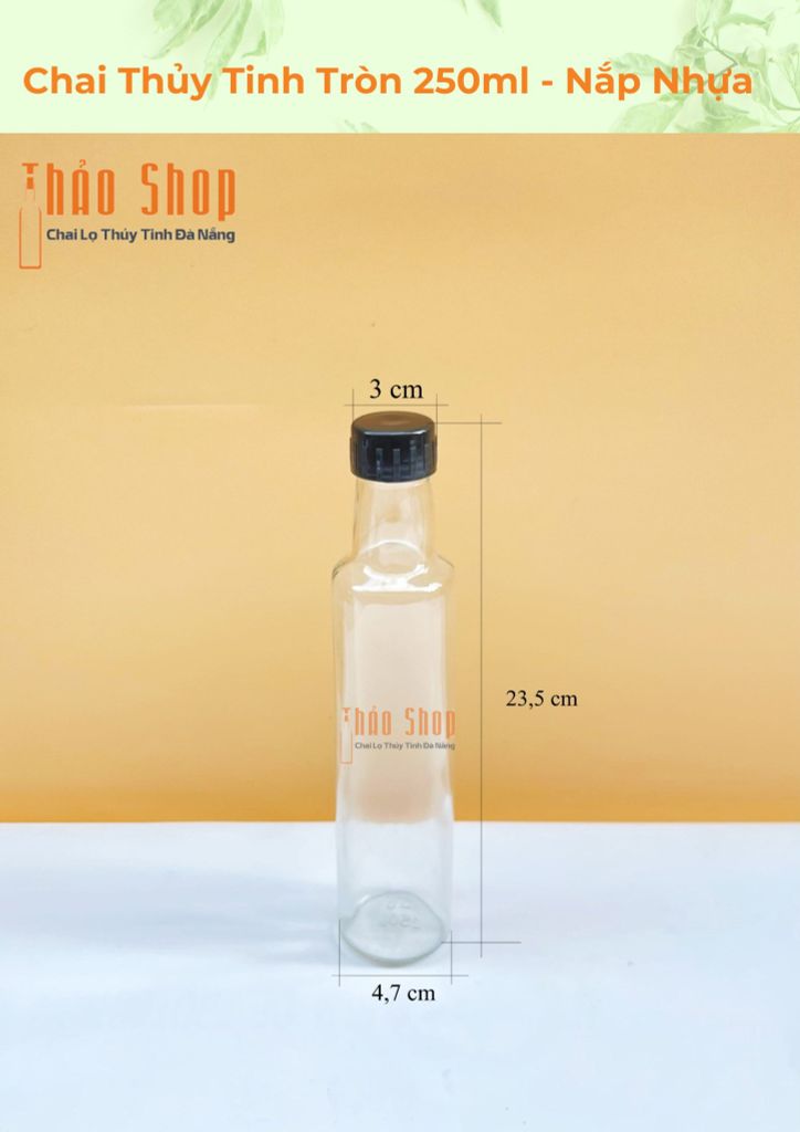 Chai TT Tròn 250ml - Nắp Nhựa