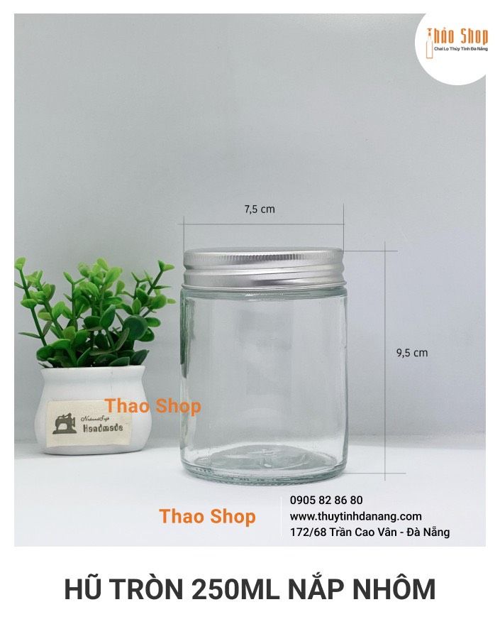 Hũ Thủy Tinh Tròn 250ml - Nắp