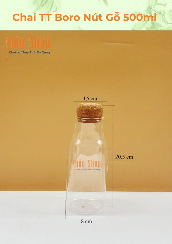 Chai TT Boro Nút Gỗ 500ml