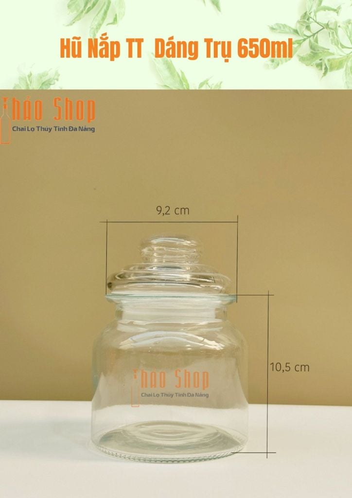 Hũ Nắp TT Dáng Trụ 650ml