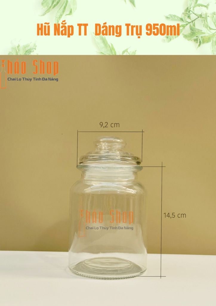 Hũ Nắp TT Dáng Trụ 950ml