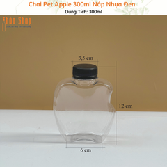 Chai Nhựa Apple 300ml Nắp Nhựa Đen