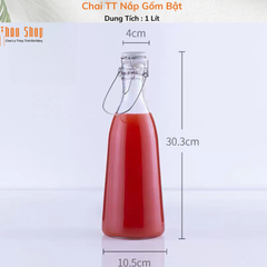 Chai TT 1000ml Nắp Gốm