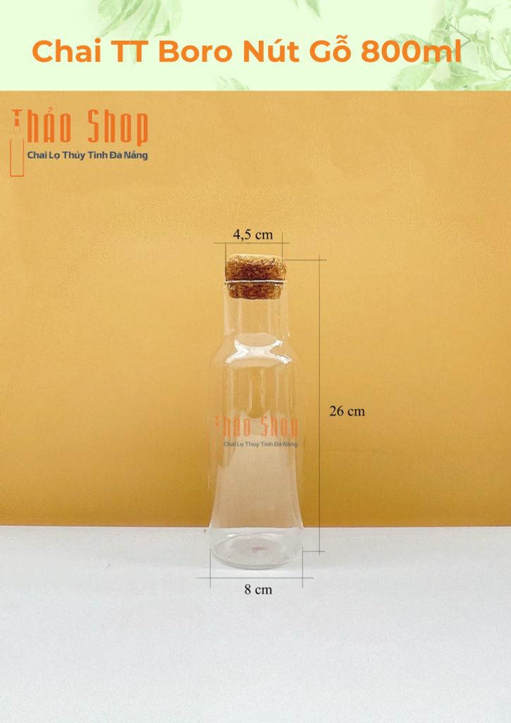 Chai TT Boro Nút Gỗ 800ml