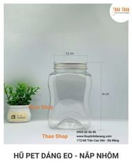 Hũ Nhựa Nắp Nhôm Dáng Eo 800ml