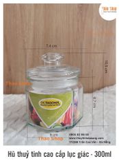 Hũ Thủy Tinh Gia Vị Lục Giác 300ml