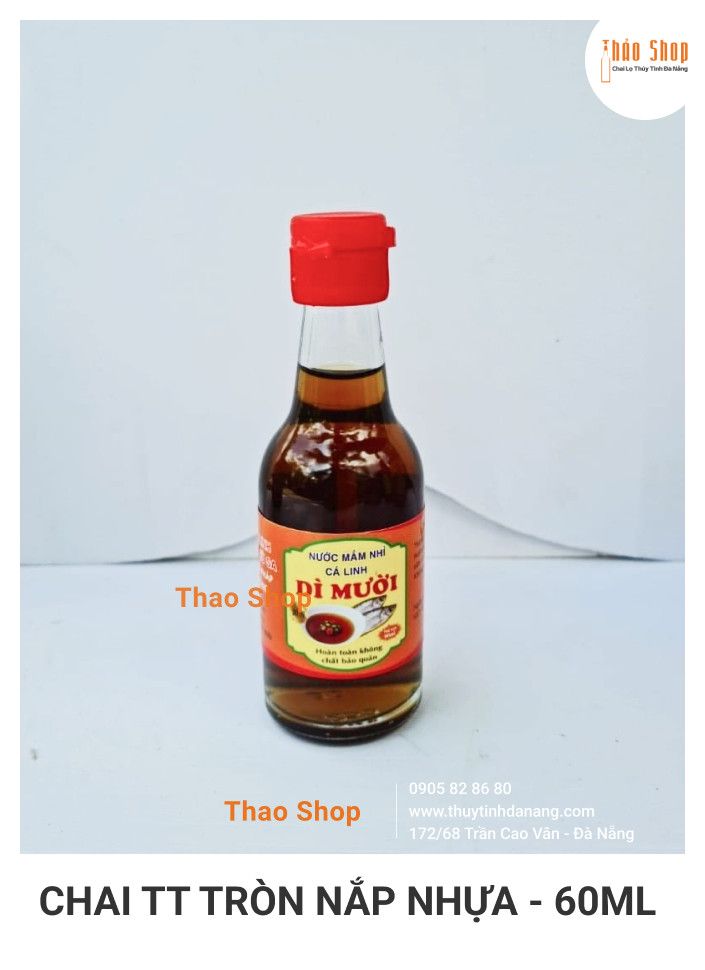 Chai Thủy Tinh Mắm 60ml - Nắp Nhựa