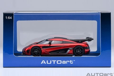  XE MÔ HÌNH KOENIGSEGG ONE : 1 APPLE RED/CARBON,TỶ LỆ 1/64 AUTOART 