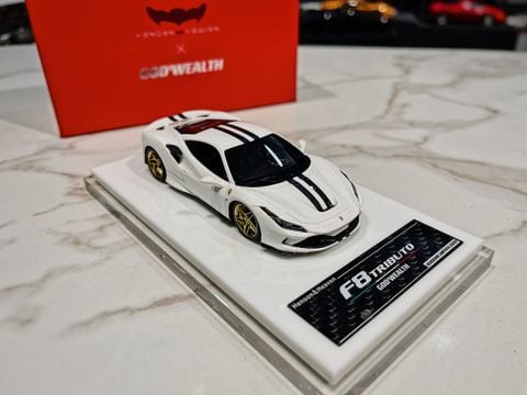  XE MÔ HÌNH FERRARI F8 TRIBUTO WHITE,TỶ LỆ 1/43 