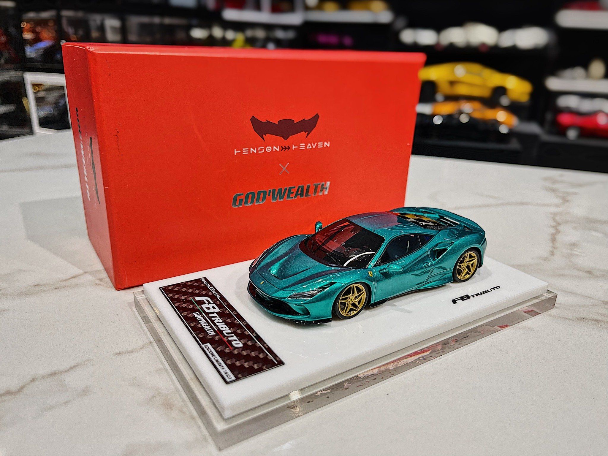 XE MÔ HÌNH FERRARI F8 TRIBUTO RED,TỶ LỆ 1/43