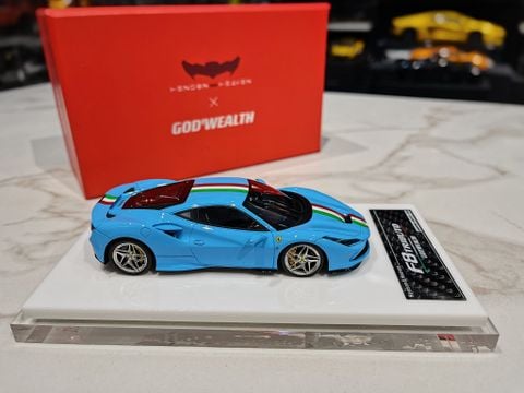  XE MÔ HÌNH FERRARI F8 TRIBUTO BABYBLUE,TỶ LỆ 1/43 
