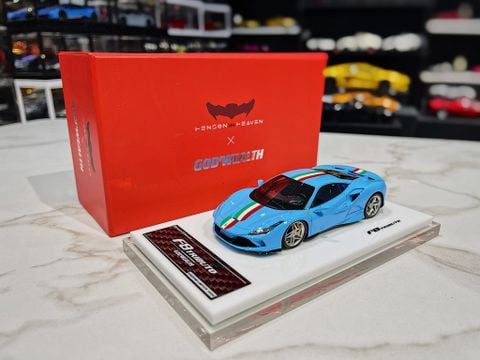  XE MÔ HÌNH FERRARI F8 TRIBUTO BABYBLUE,TỶ LỆ 1/43 
