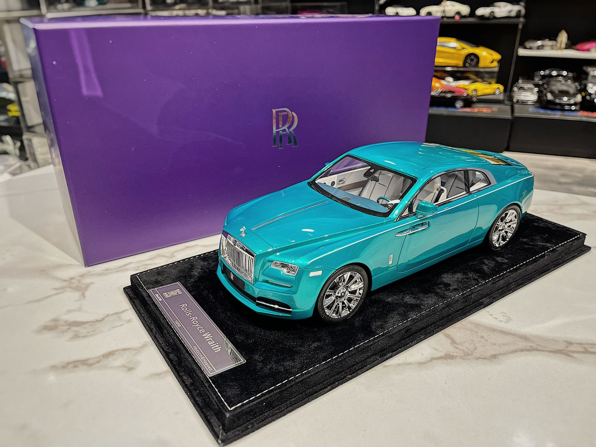XE MÔ HÌNH ROLLS ROYCE WRAITH TURQUOISE,TỶ LỆ 1/18 HH