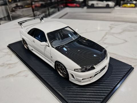  XE MÔ HÌNH NISSAN R33 NISMO WHITE,TỶ LỆ 1/18 IGNITION 