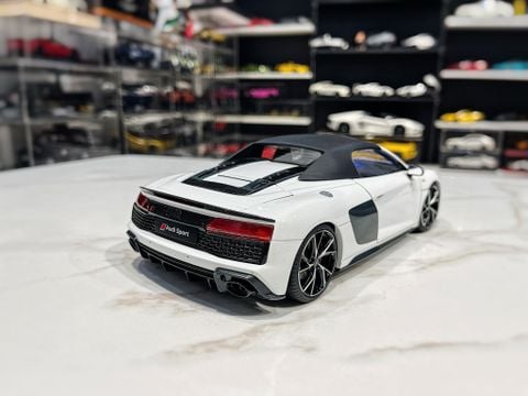  XE MÔ HÌNH AUDI R8 SPYDER 2021 WHITE,TỶ LỆ 1/18 KENGFAI 