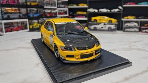  XE MÔ HÌNH MITSUBISHI LANCER EVOLUTION IX YELLOW,TỶ LỆ 1/18 IGNITION 