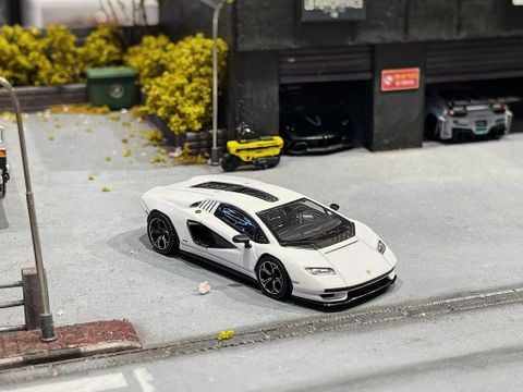  XE MÔ HÌNH LAMBORGHINI COUNTACH LP800-4 WHITE,TỶ LỆ 1/64 MINIGT 