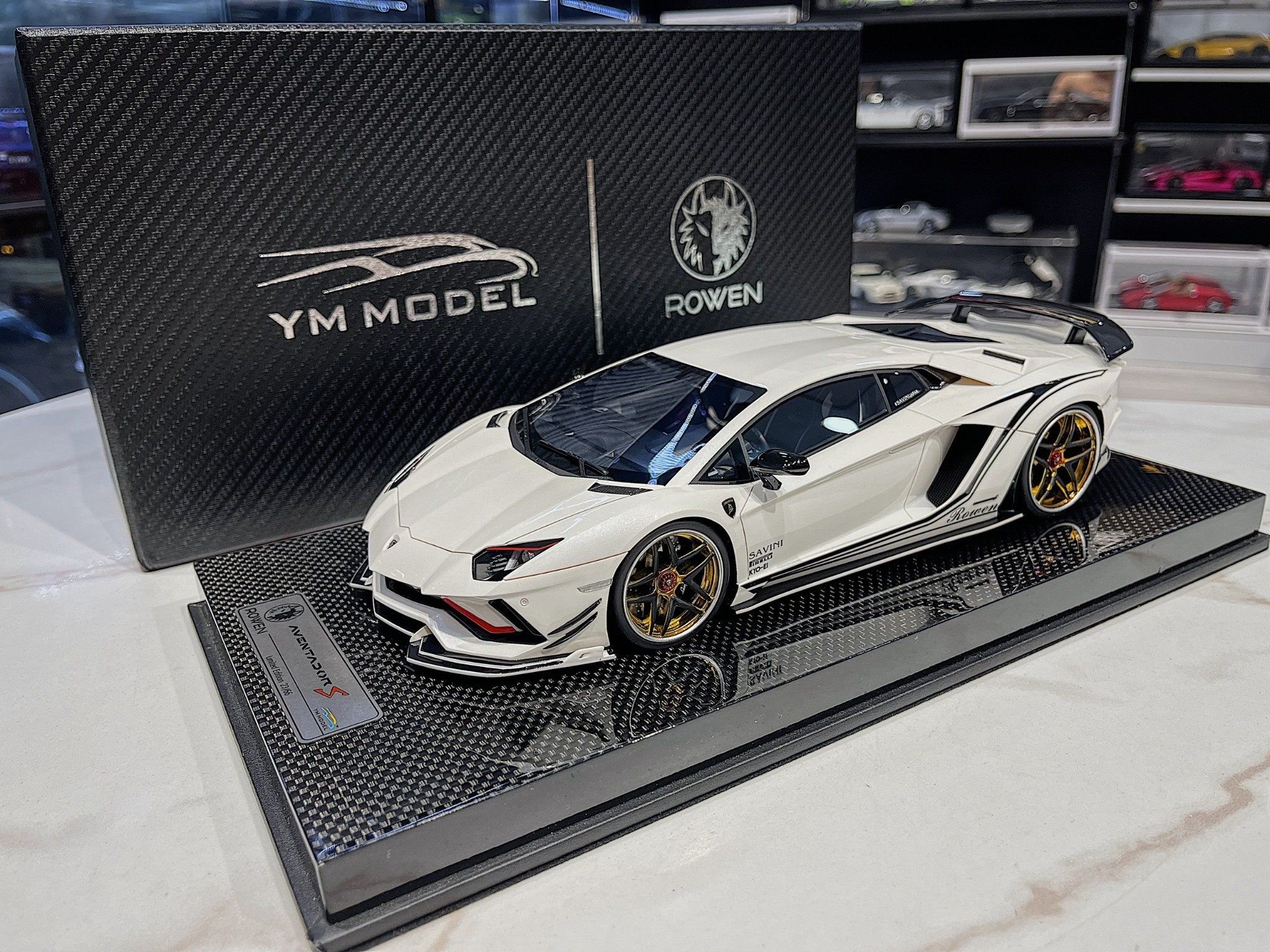 XE MÔ HÌNH LAMBORGHINI AVENTADOR S ROWEN,TỶ LỆ 1/18 YM MODEL