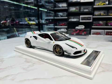  XE MÔ HÌNH FERRARI 488 LBWK WHITE,TỶ LỆ 1/18 ARES MODEL 