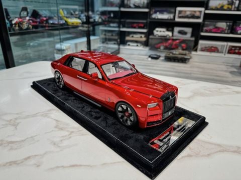  XE MÔ HÌNH ROLLS ROYCE PHANTOM VIII RED METALLIC,TỶ LỆ 1/18 HENSON HEAVEN 