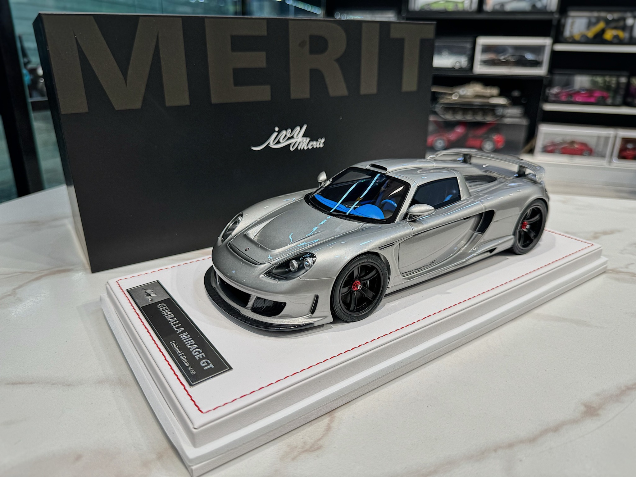 XE MÔ HÌNH PORSCHE GEMBALLA MIRAGE GT SILVER,TỶ LỆ 1/18 IVY