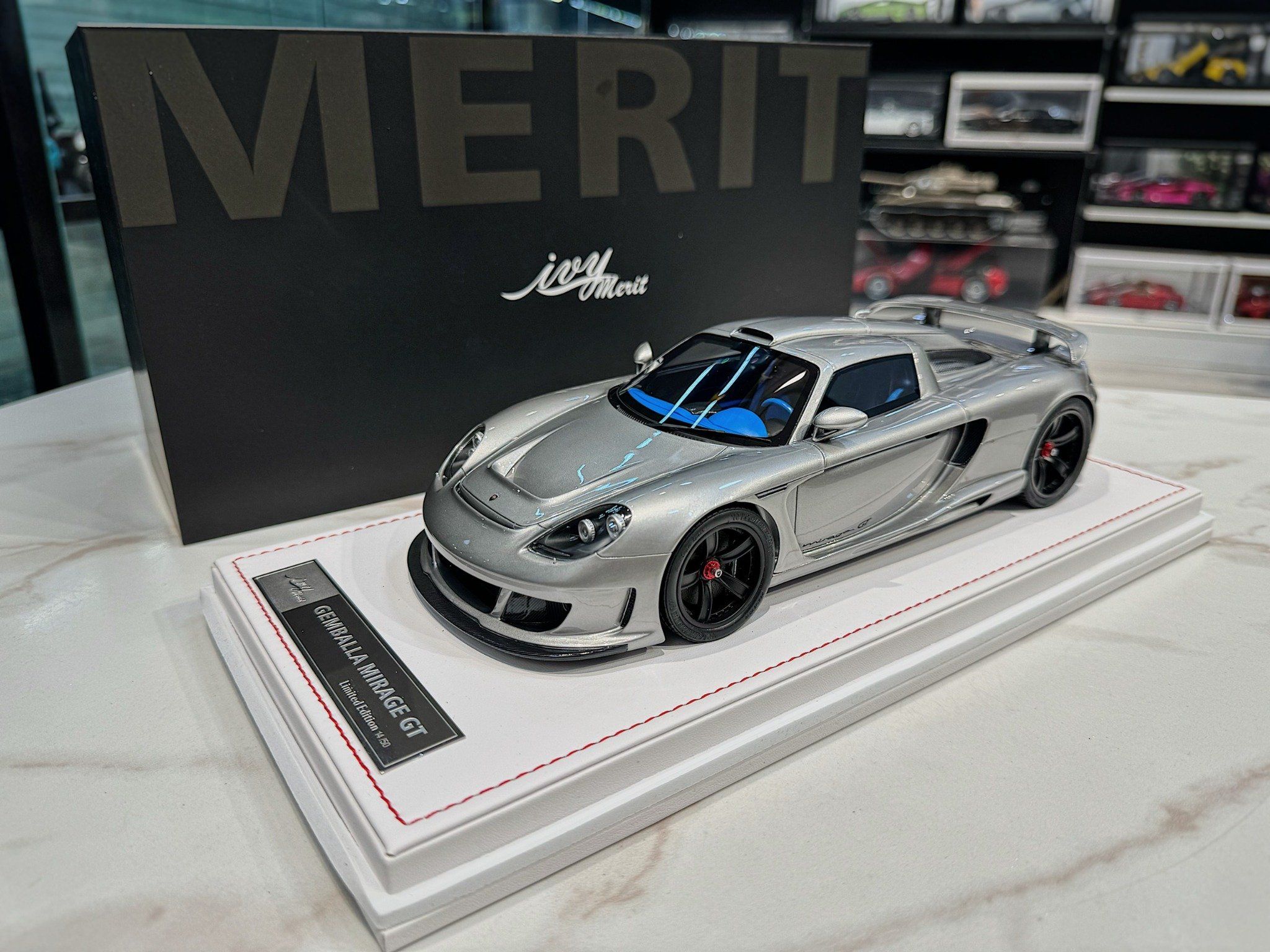 XE MÔ HÌNH PORSCHE GEMBALLA MIRAGE GT SILVER,TỶ LỆ 1/18 IVY MODEL