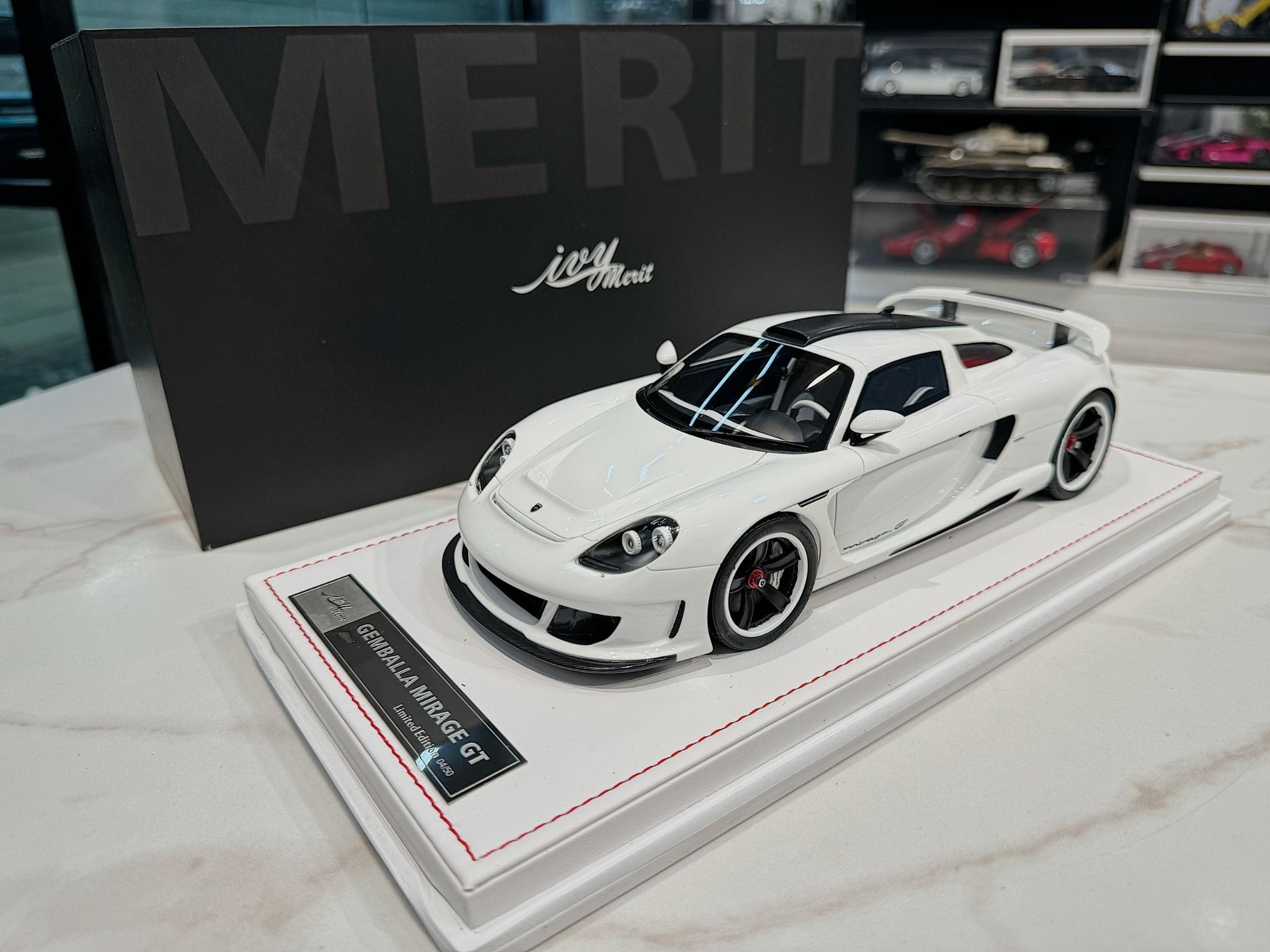 XE MÔ HÌNH PORSCHE GEMBALLA MIRAGE GT WHITE,TỶ LỆ 1/18 IVY MODEL